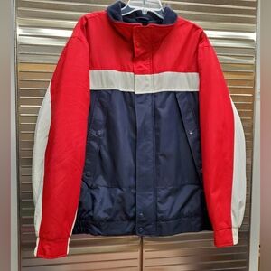 VTG Preswick & Moore Color Block Red White Blue Bomber Style Jacket Size L
